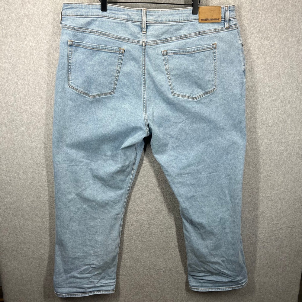 The Hundreds Denim Jeans Mens 42x30 Light Blue Stone Wash Straight Leg EUC